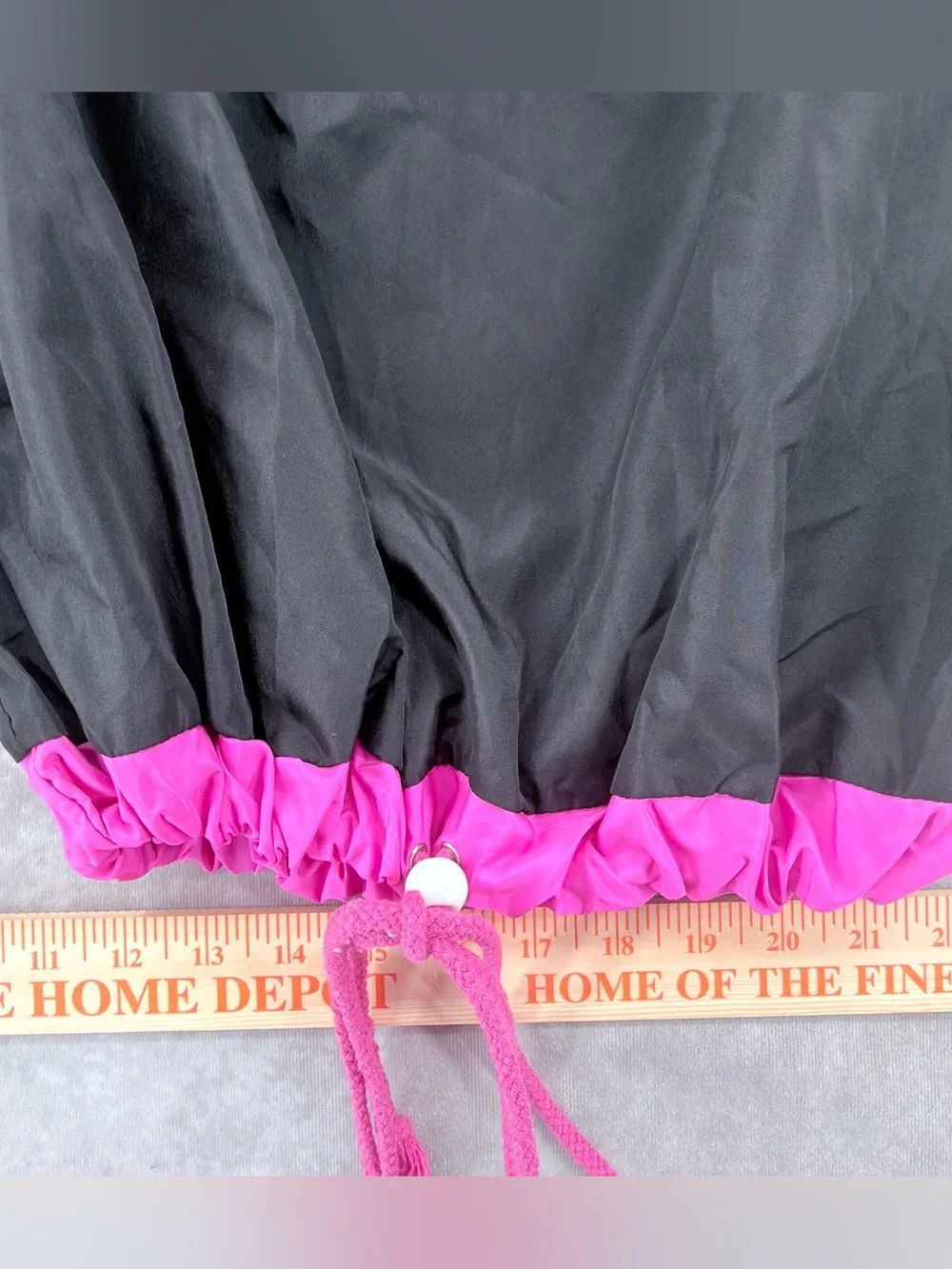 Vintage Black Windbreaker with Neon Pink & Lime Green Accents spirit Halloween - Picture 4 of 11